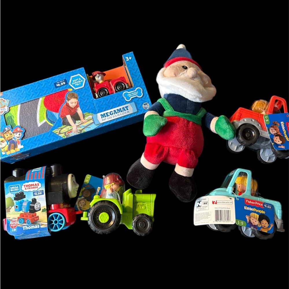Paw/Fisher-Price Colorful Vehicle and Plush Gnome Set